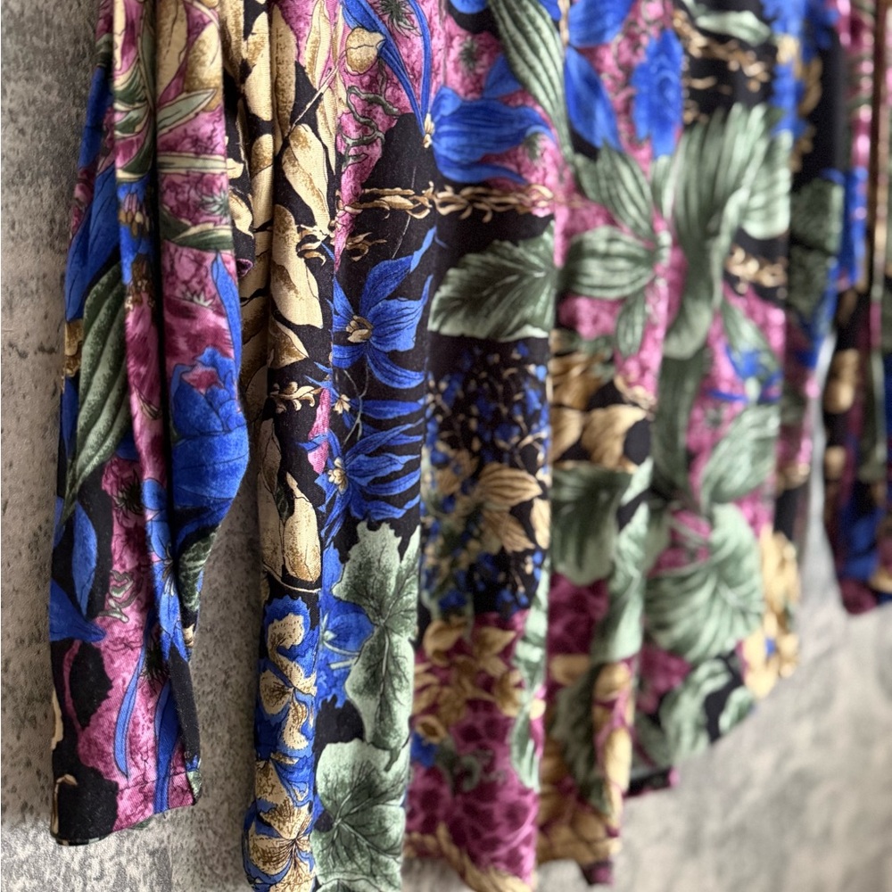 Unique SET Dress with Long Sleeves floral multicolor BLOUSE & SKIRT - Picture 10 of 15
